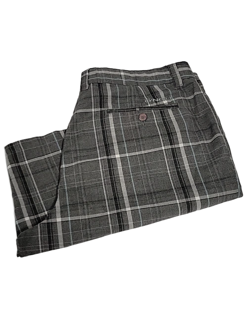 O'Neill Chino Dress Casual Walking Board Plaid Shorts, Size 38